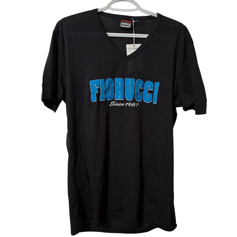 Fiorucci Men's Graphic Print V-Neck‎ T-Shirt XXL